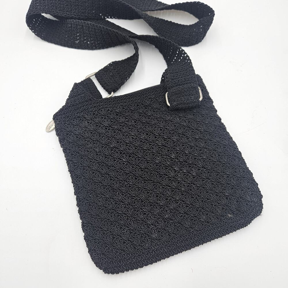 Old Navy Black Crochet Crossbody Bag Festival Y2K Boho Whimsygoth Minimalist 90s